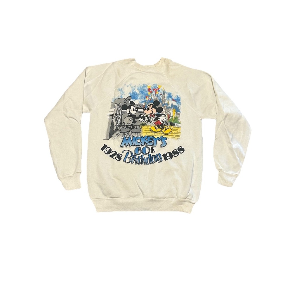 Vintage 1988 Disney Mickey Mouse 60th Birthday Sweatshirt Made in USA Size L